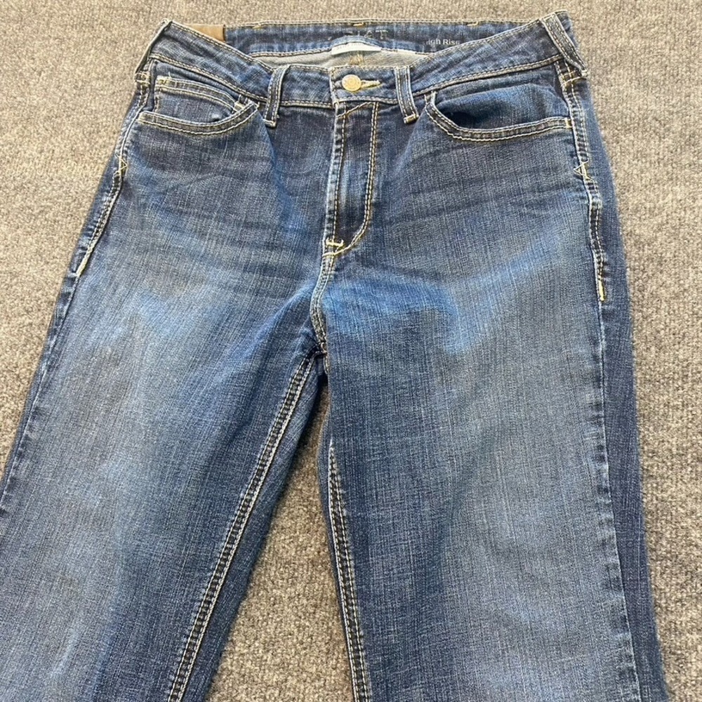 Ariat High Rise Denim Slim Trouser Jeans Womens Size 30x32 Faded Whiskered - Picture 2 of 13